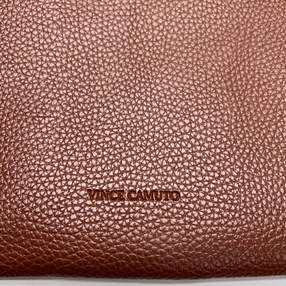 VINCE CAMUTO Tumbled Brown Vegan Leather Tote - Picture 3 of 13